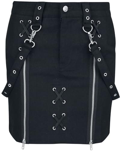 Gothicana by EMP gonna nera pizzo zip L gotica