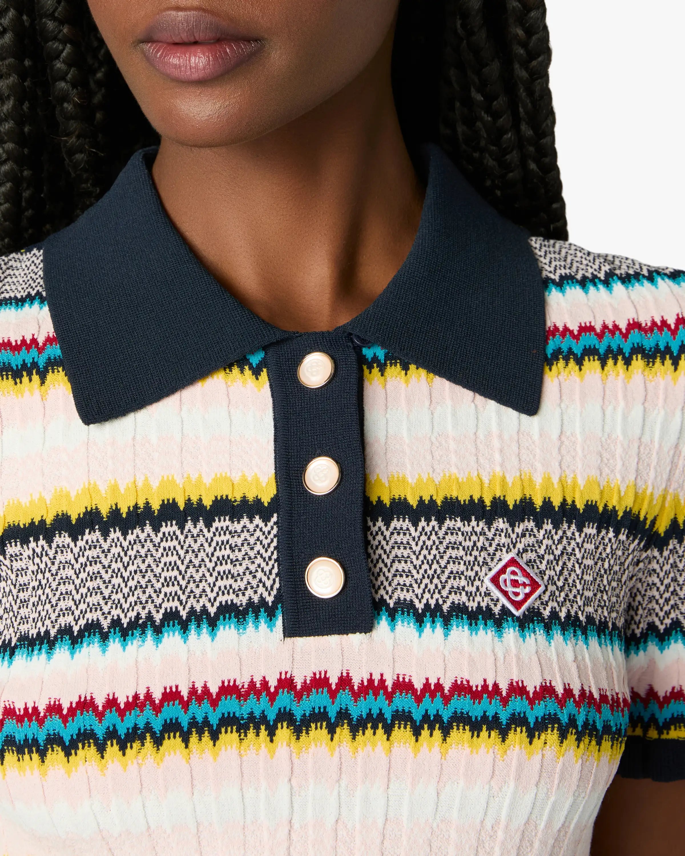 Casablanca Chevron polo maglia multicolore