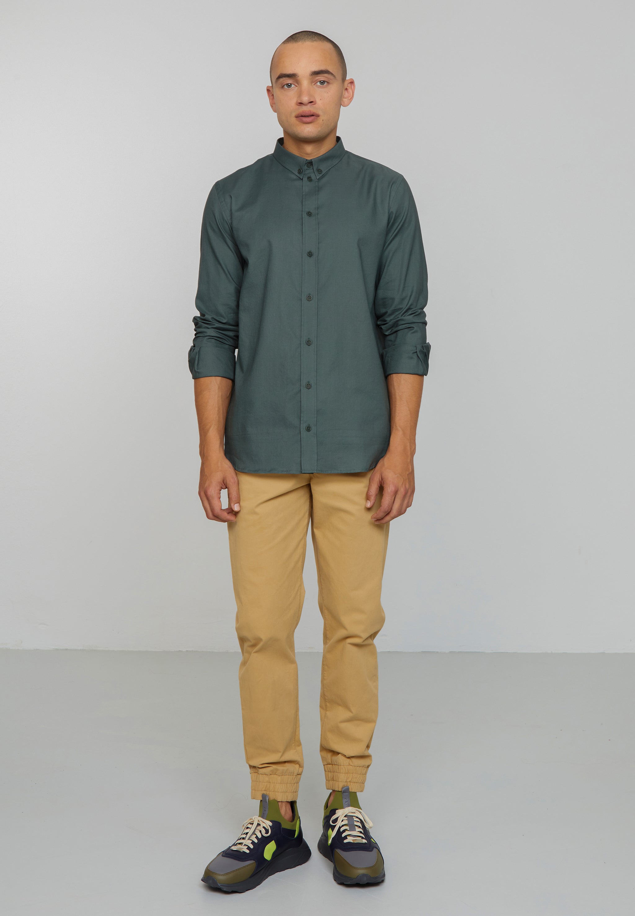 Recolution Coleus camicia uomo verde cotone bio
