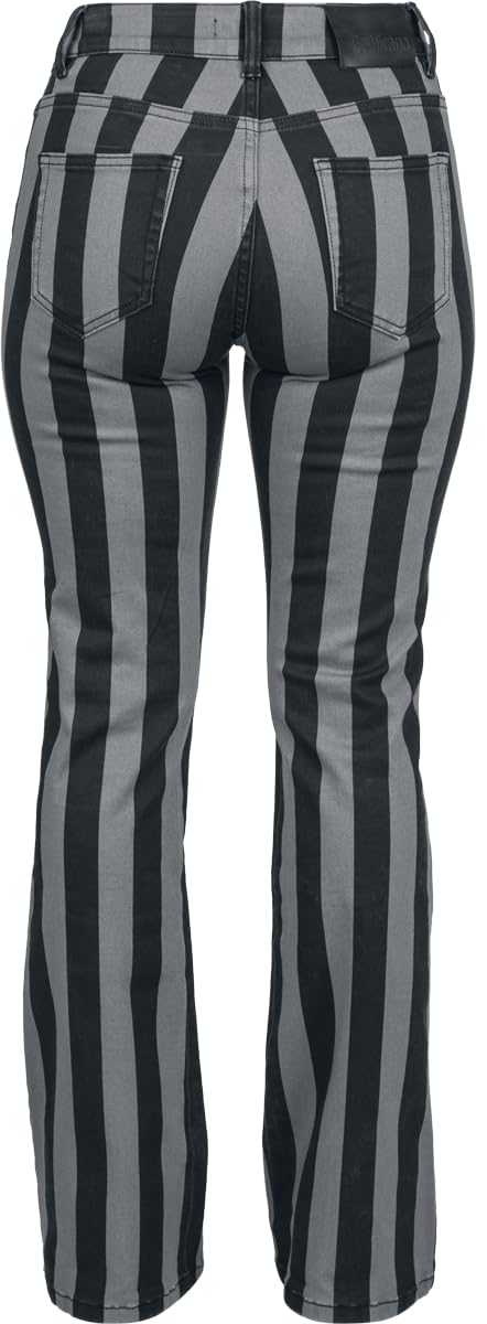 Gothicana by EMP pantaloni a righe grigi 31W/34L