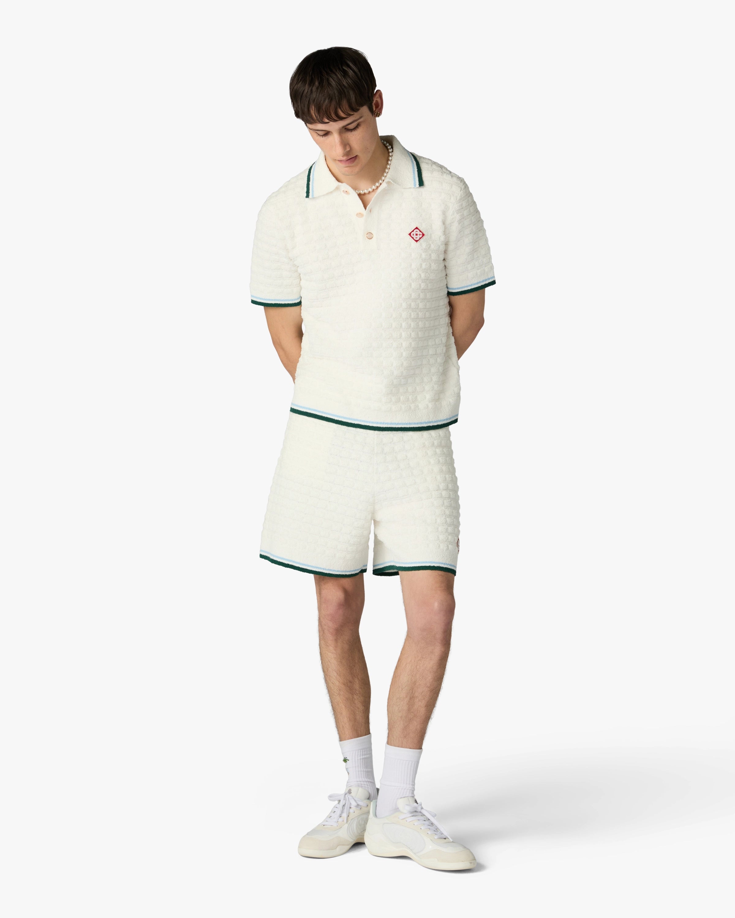 Casablanca Boucle shorts maglia bianchi