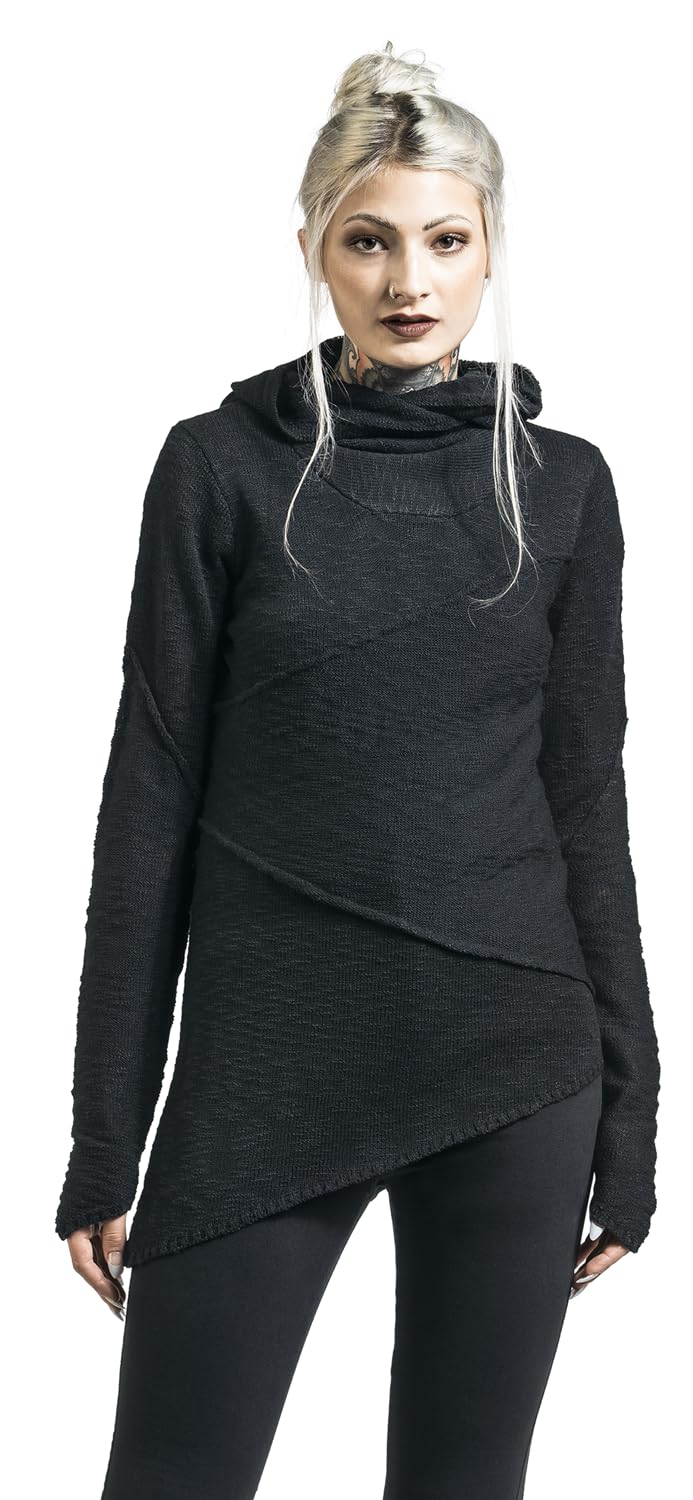 Gothicana by EMP Pullover Nero con Cappuccio L Gotico