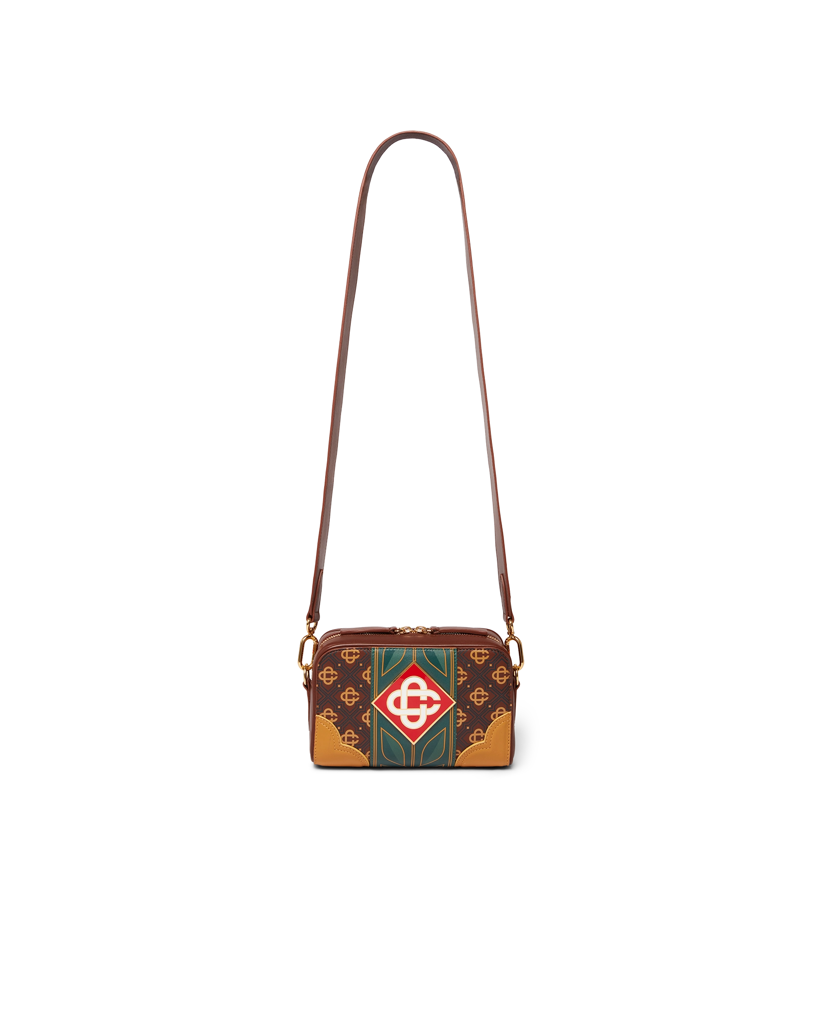 Casablanca Monogram borsa tracolla marrone pelle