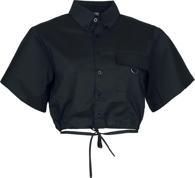 Gothicana Vailed in Darkness blusa nera L donna gotica