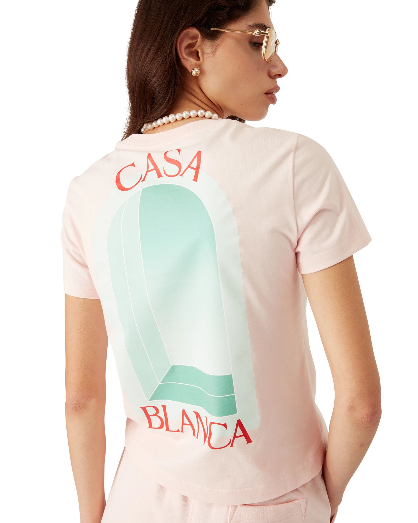 Casablanca L'Arche t-shirt rosa cotone organico
