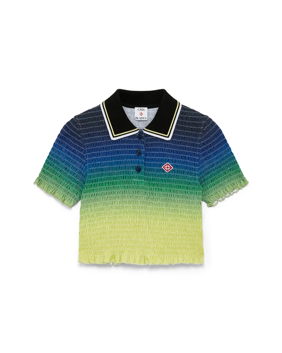 Casablanca Gradient polo cropped donna multicolore