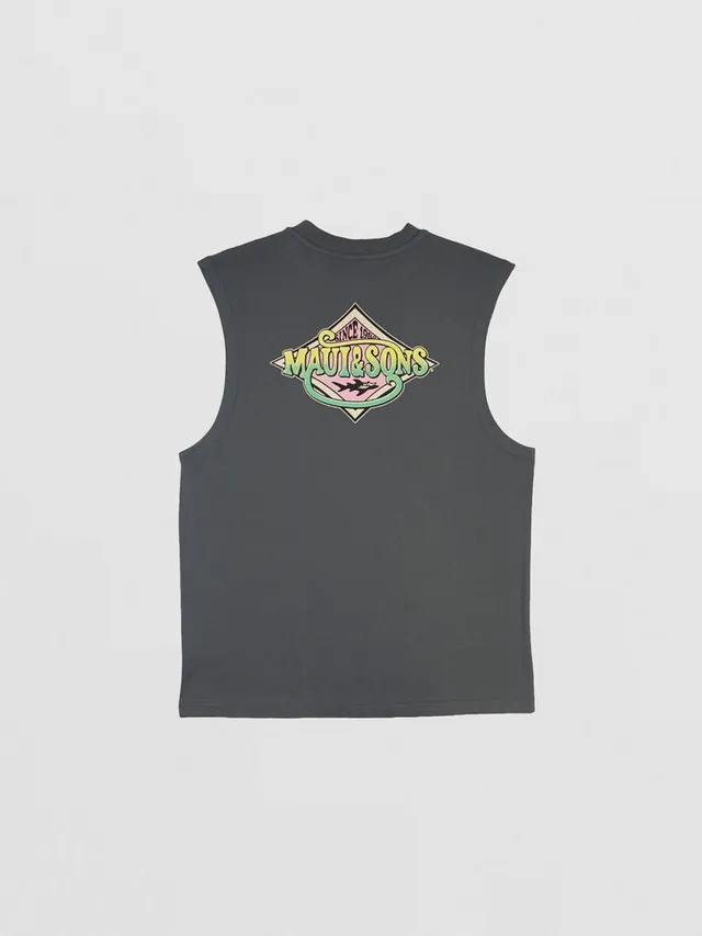Maui and Sons Movin Muscle Tank Top canotta grafite collo tondo