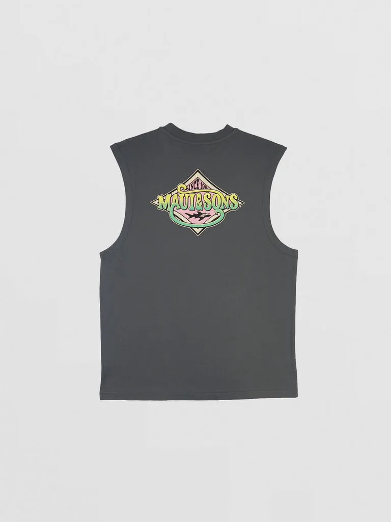 Maui and Sons Movin Muscle Tank Top canotta grafite collo tondo