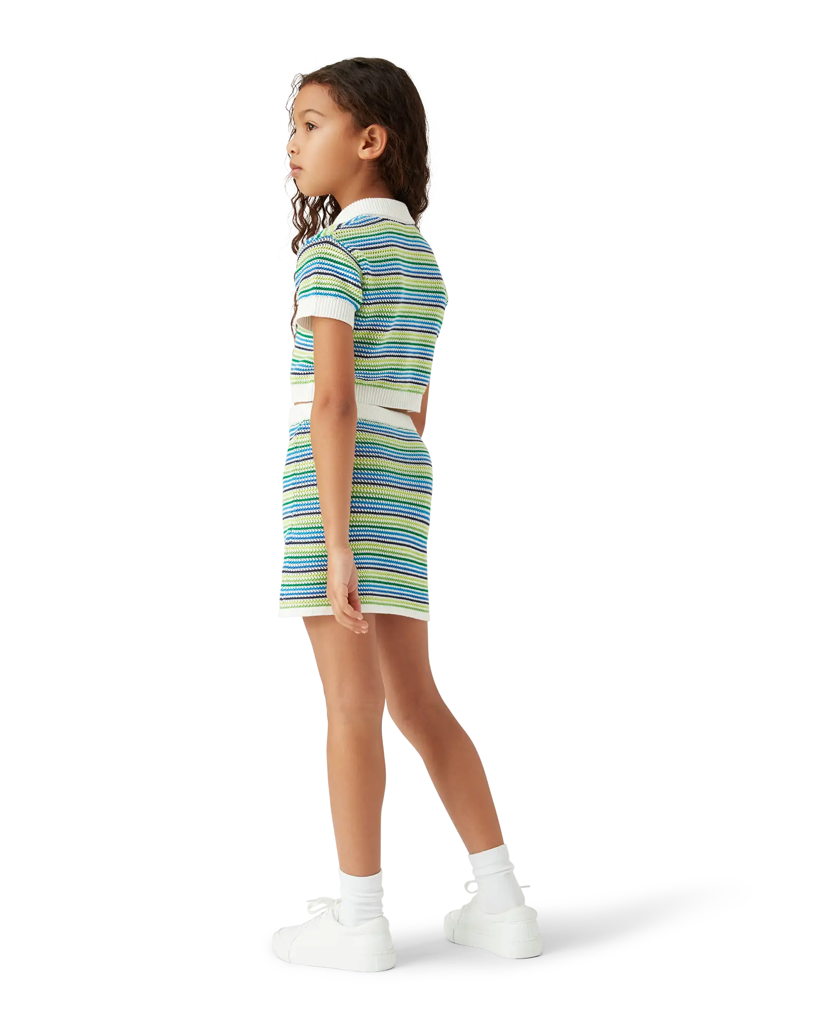Casablanca Children Stripe gonna bimba verde cotone