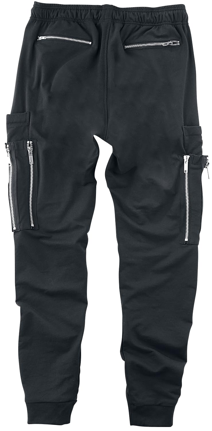 Gothicana by EMP pantaloni cargo neri con coulisse uomo