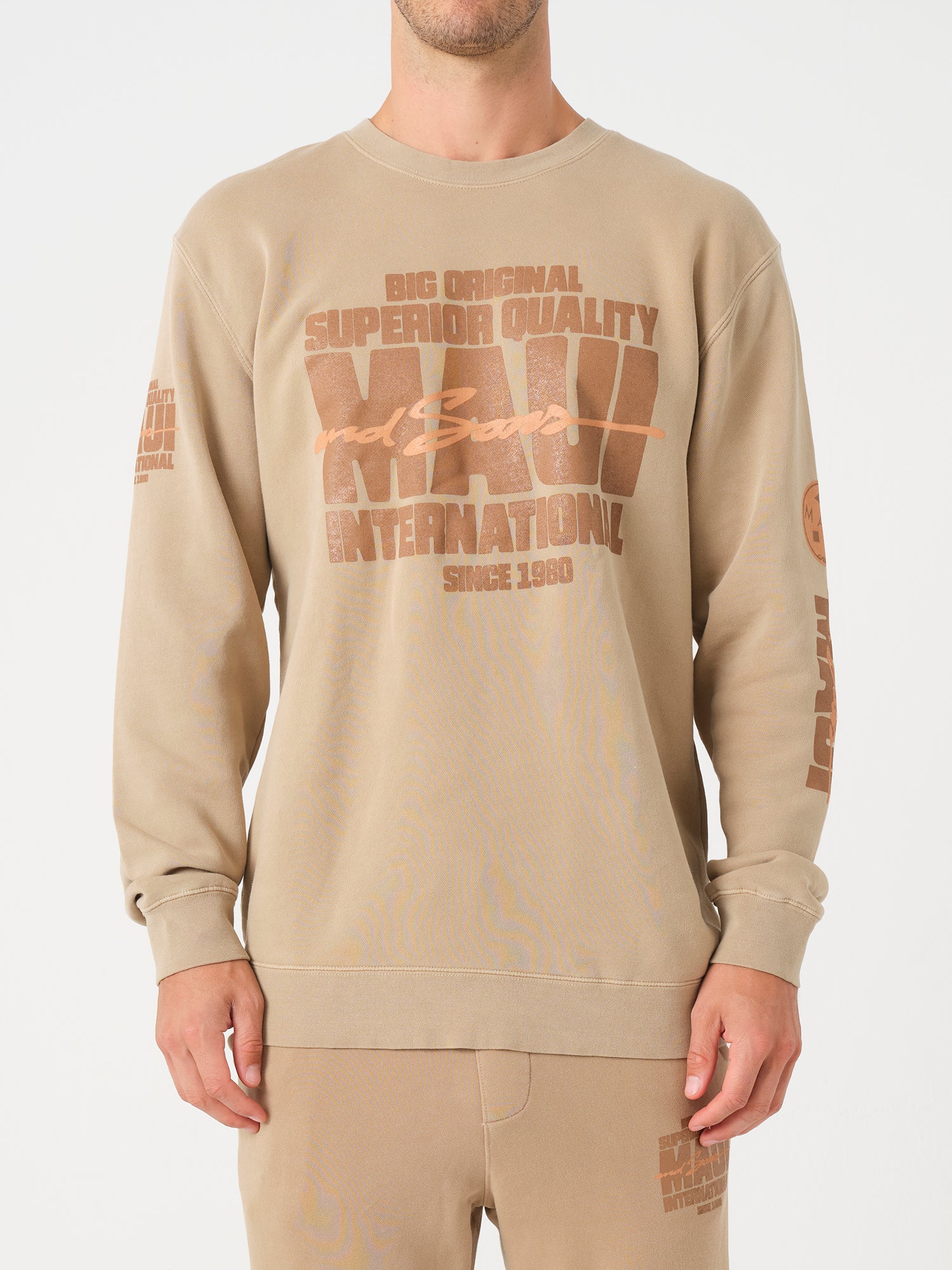 Maui and Sons Original Crew felpa cotone sabbia