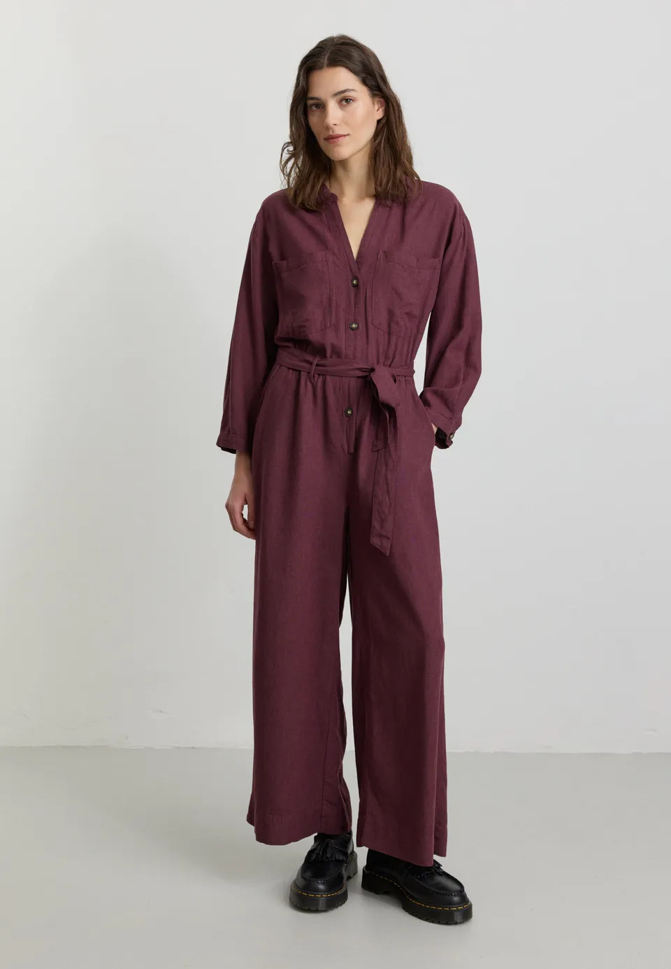 Recolution Filaree tuta dark plum in lino viscosa