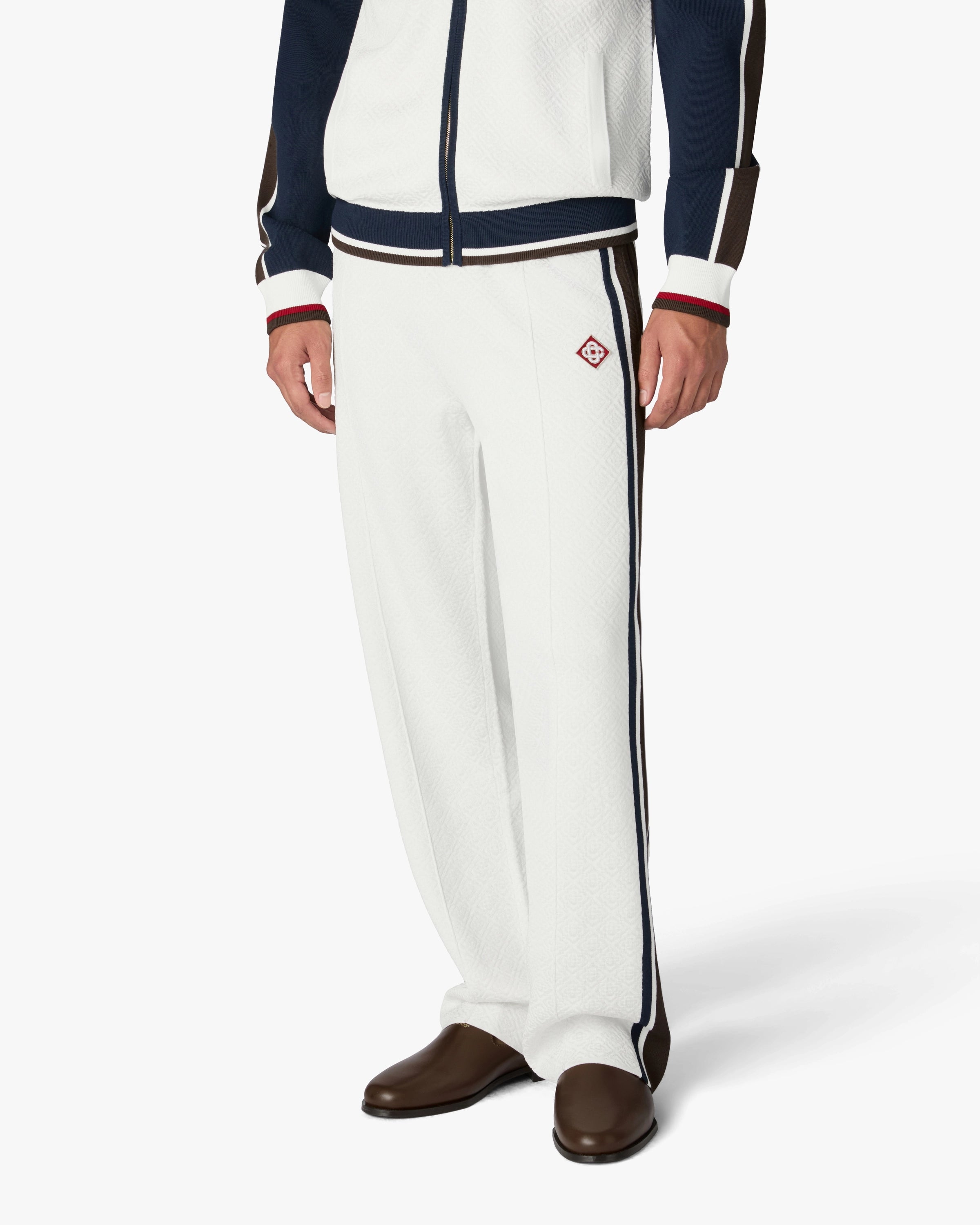 Casablanca Café Culture Stripe Track Pants pantaloni tuta bianco marrone blu