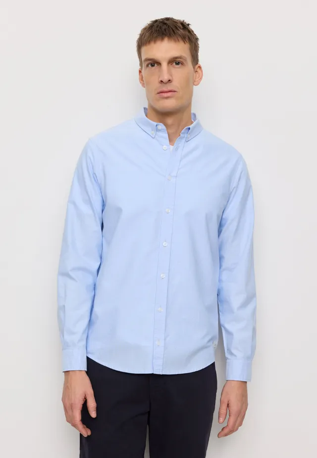 Recolution Spruce camicia uomo blu cotone bio