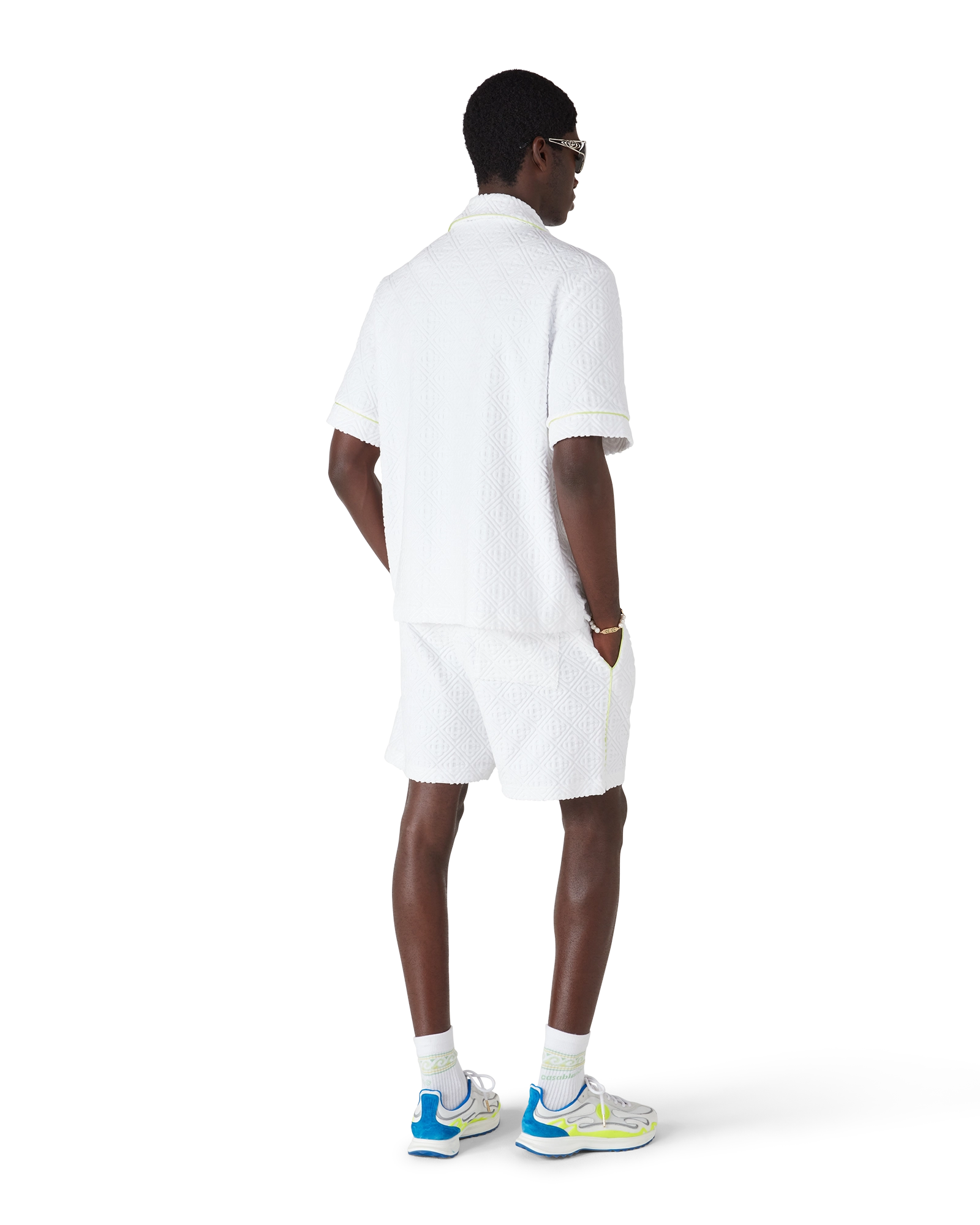 Casablanca shorts uomo bianchi spugna monogram