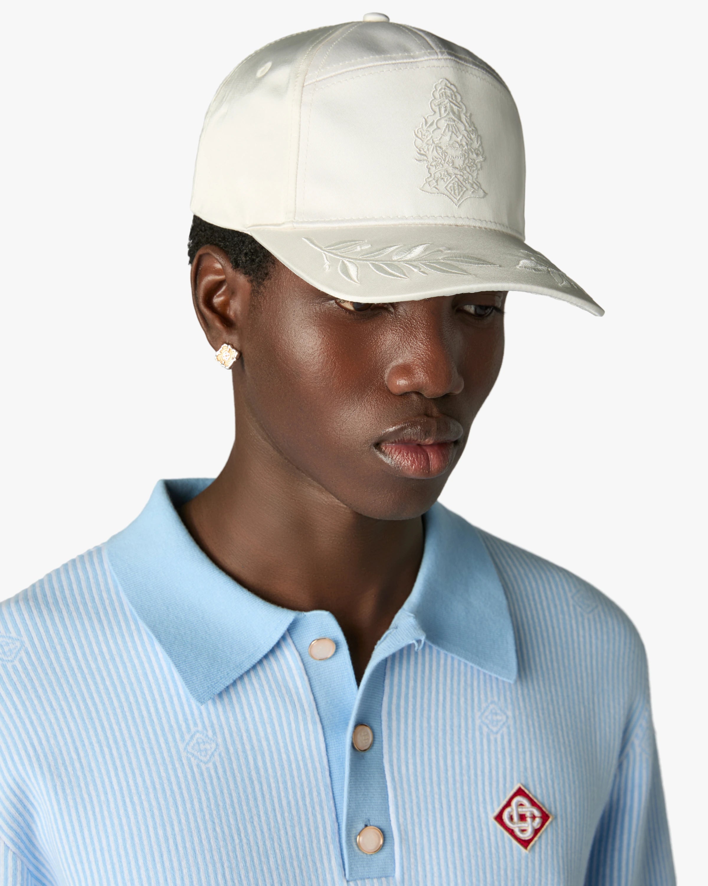 Casablanca Off-White Hotel Emblem Satin Cap cappellino raso
