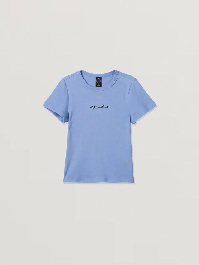 Maui and Sons Script maglietta donna costine elasticizzata