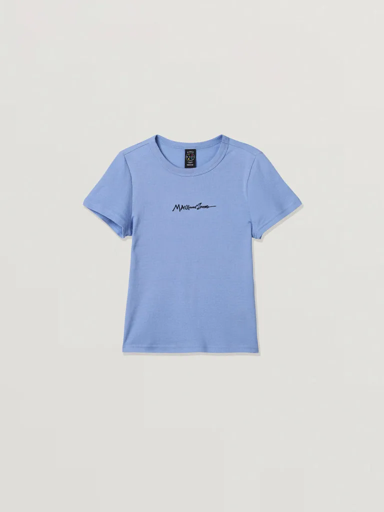 Maui and Sons Script maglietta donna costine elasticizzata