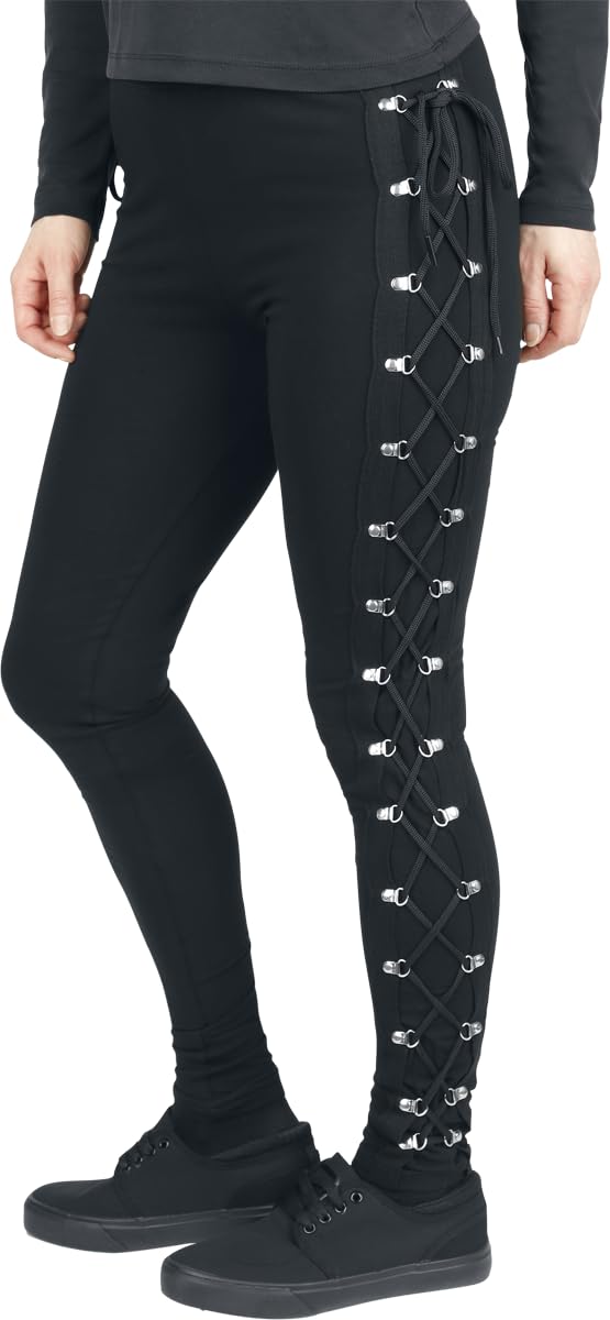 Gothicana by EMP leggings neri allacciatura taglia L