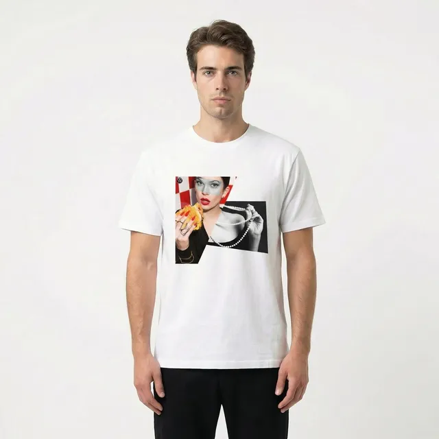 Seetees Hamburger T-shirt stampa cibo vestibilità comoda