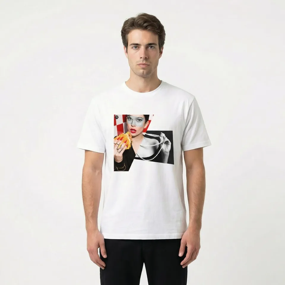 Seetees Hamburger T-shirt stampa cibo vestibilità comoda
