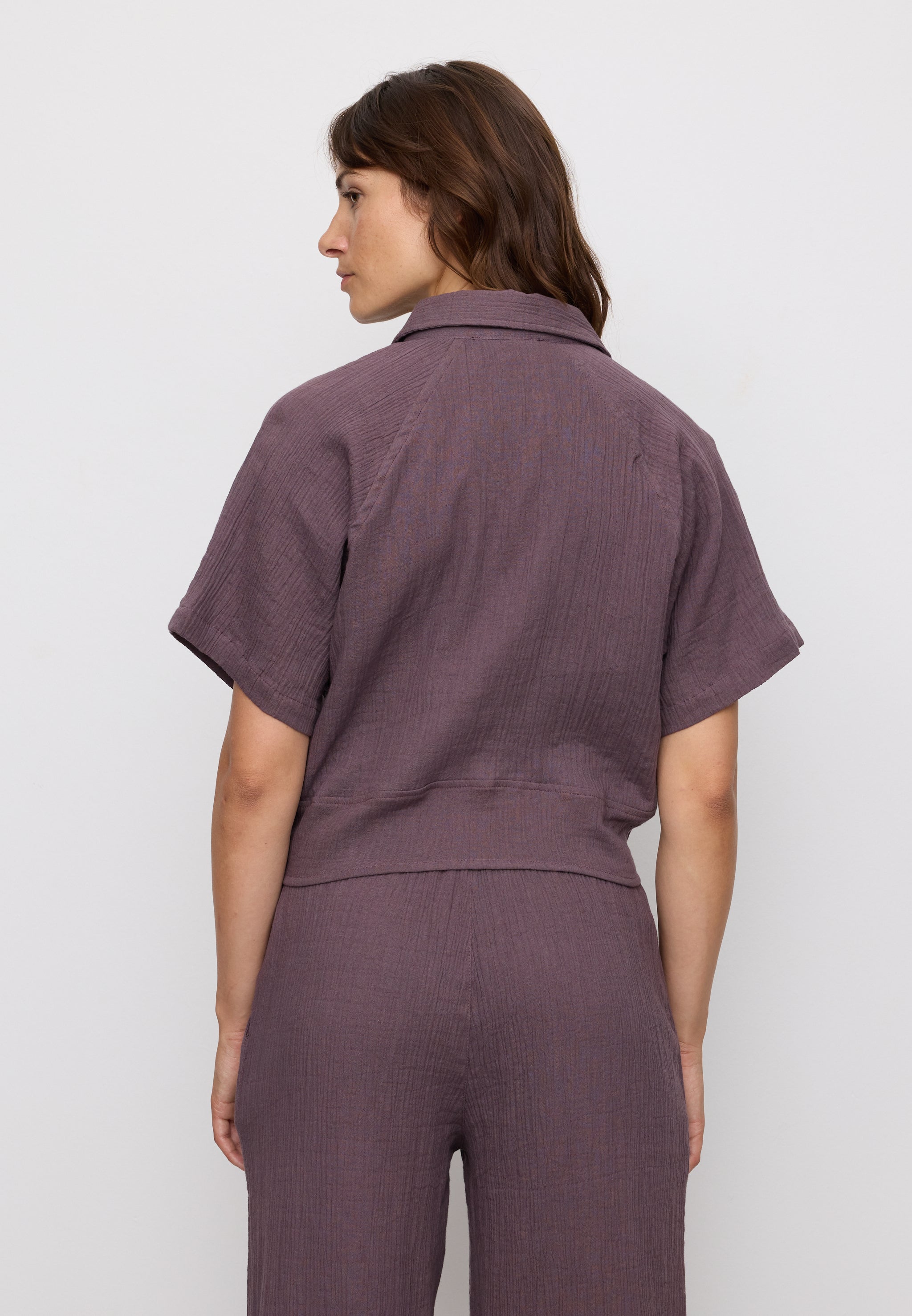 Recolution Tulip blusa mussola viola mystic grape cotone bio