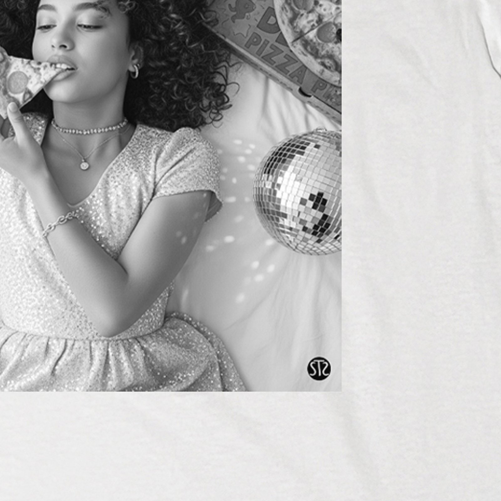 Seetees Girly Things Eating Pizza maglietta manica corta