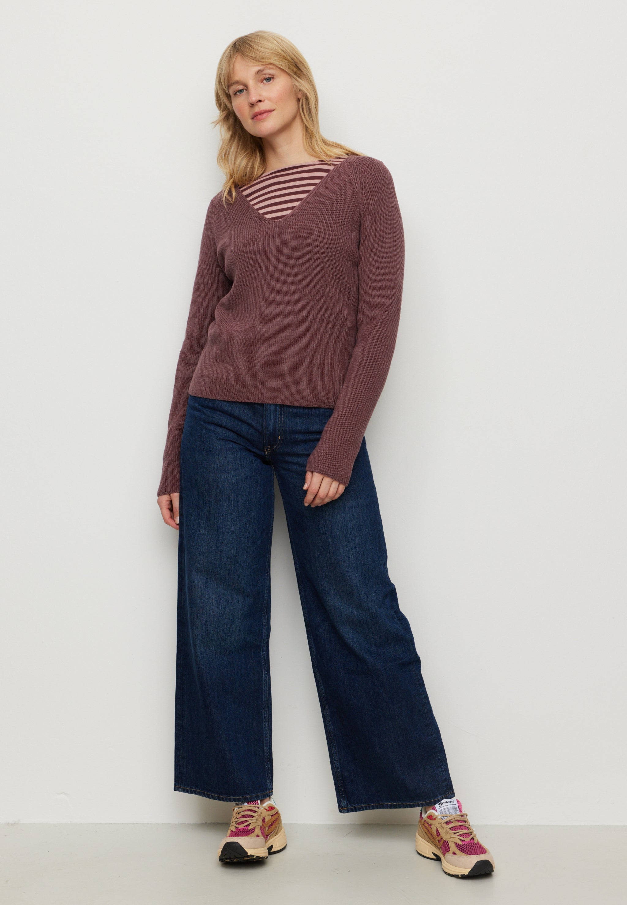 Recolution Arugula maglione donna wild berry cotone bio