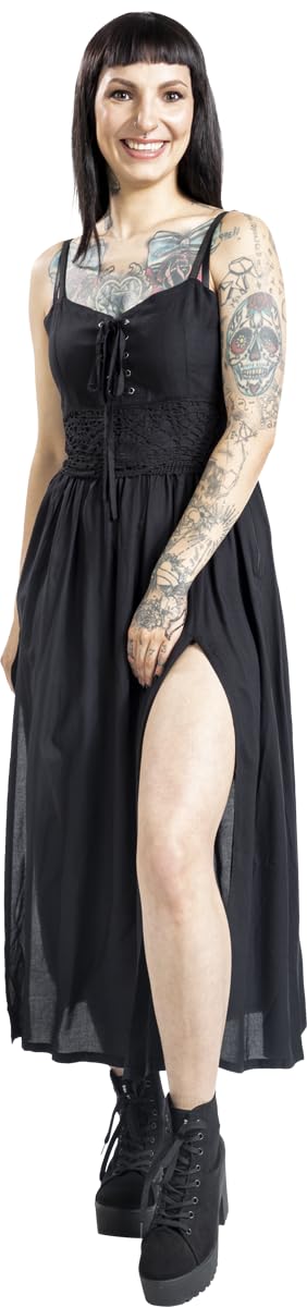 Gothicana by EMP abito lungo donna nero pizzo