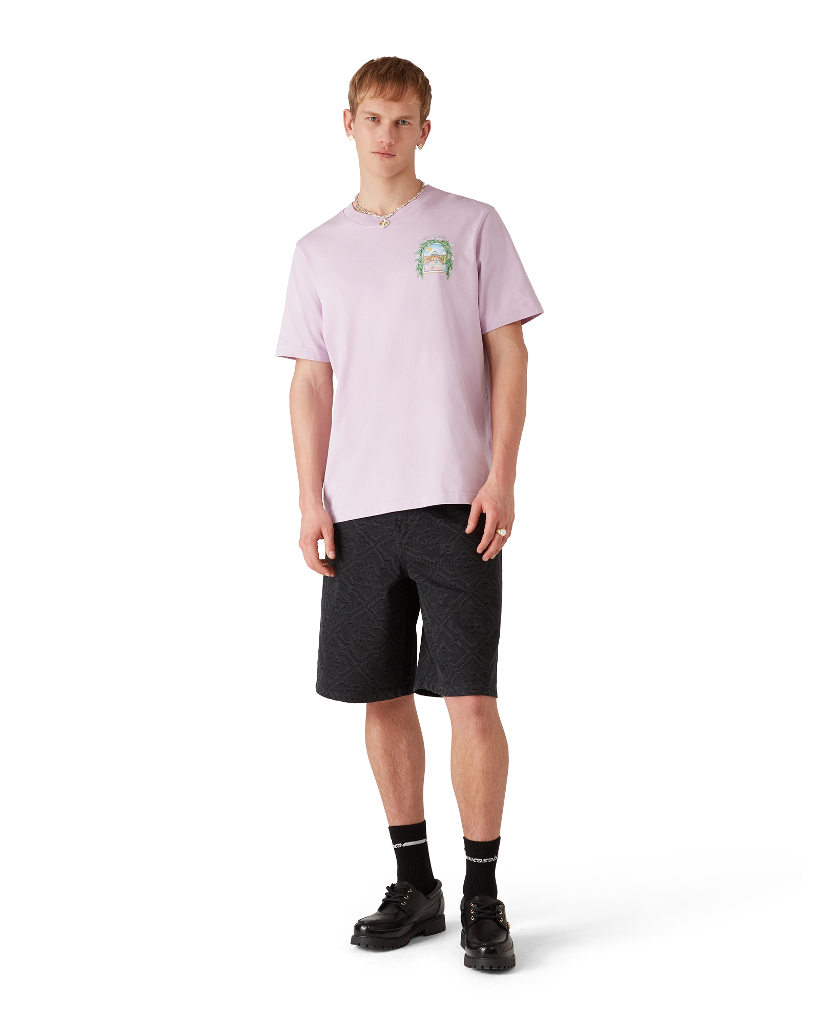 Casablanca L'Arche de Tennis T-shirt Lilla Cotone