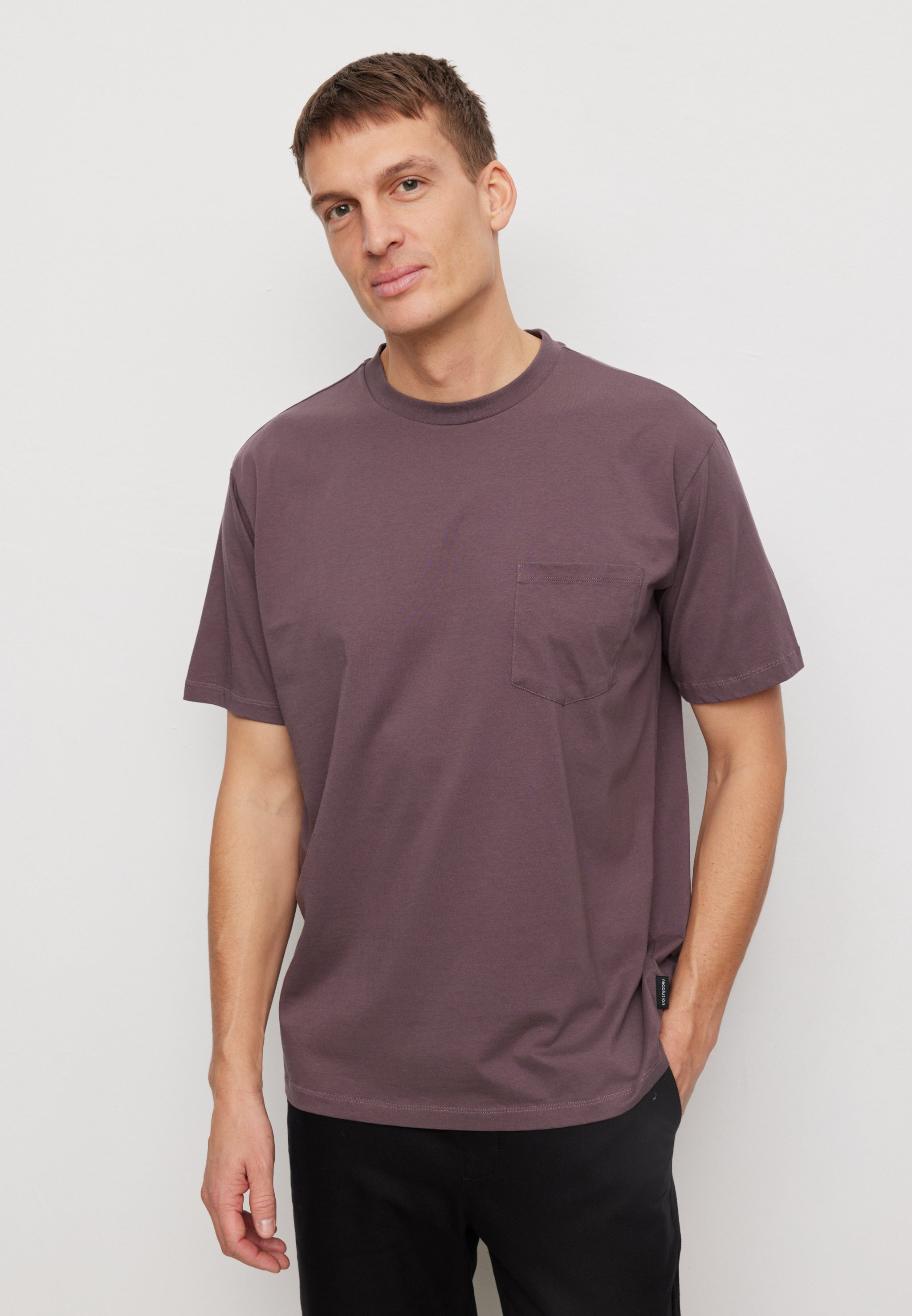 Recolution Aposeris Pocket maglietta uomo viola scuro bio