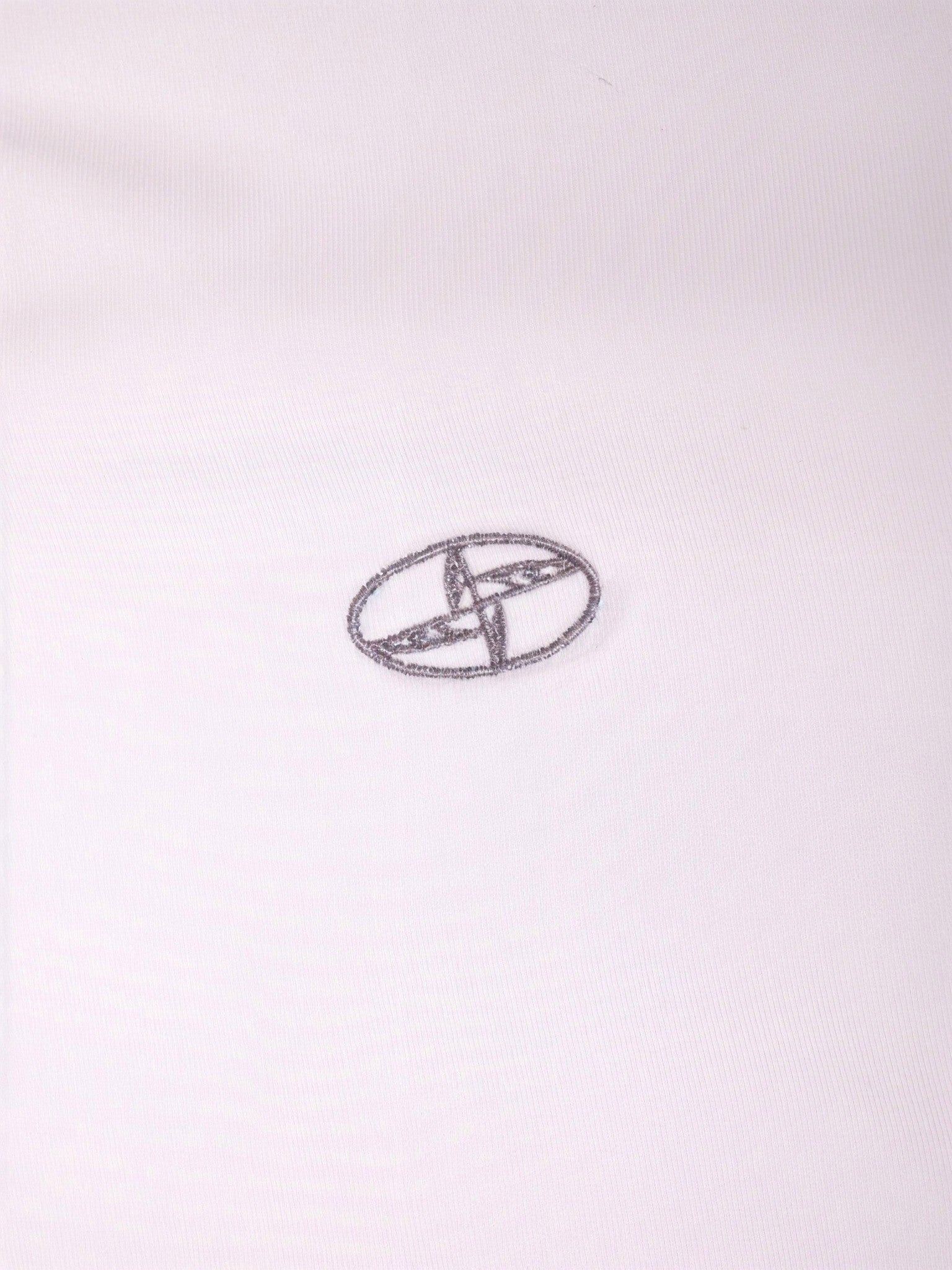 Noskra Ricamo T-shirt bianca cotone logo ricamato