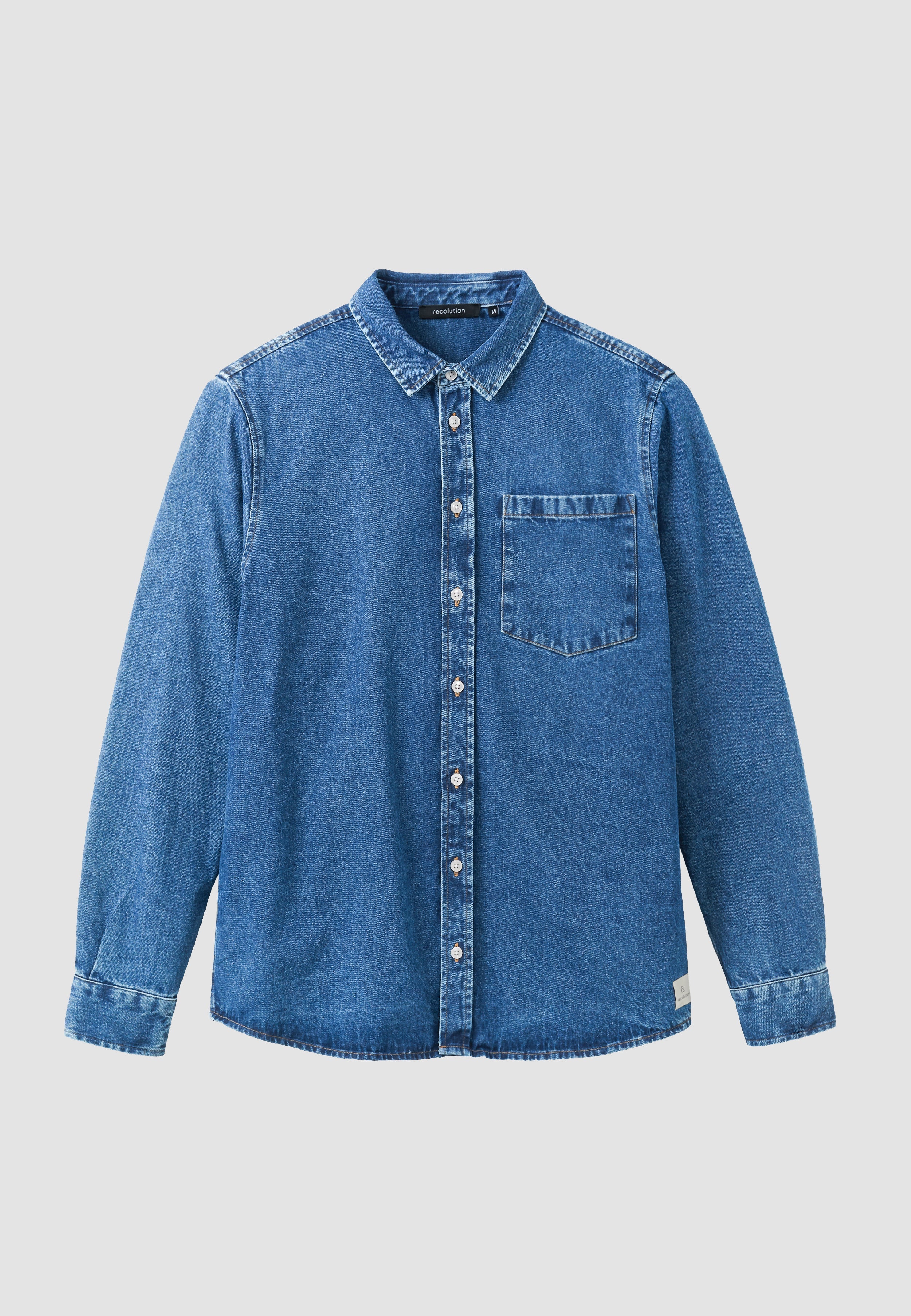 Recolution Currant camicia denim blu cotone bio