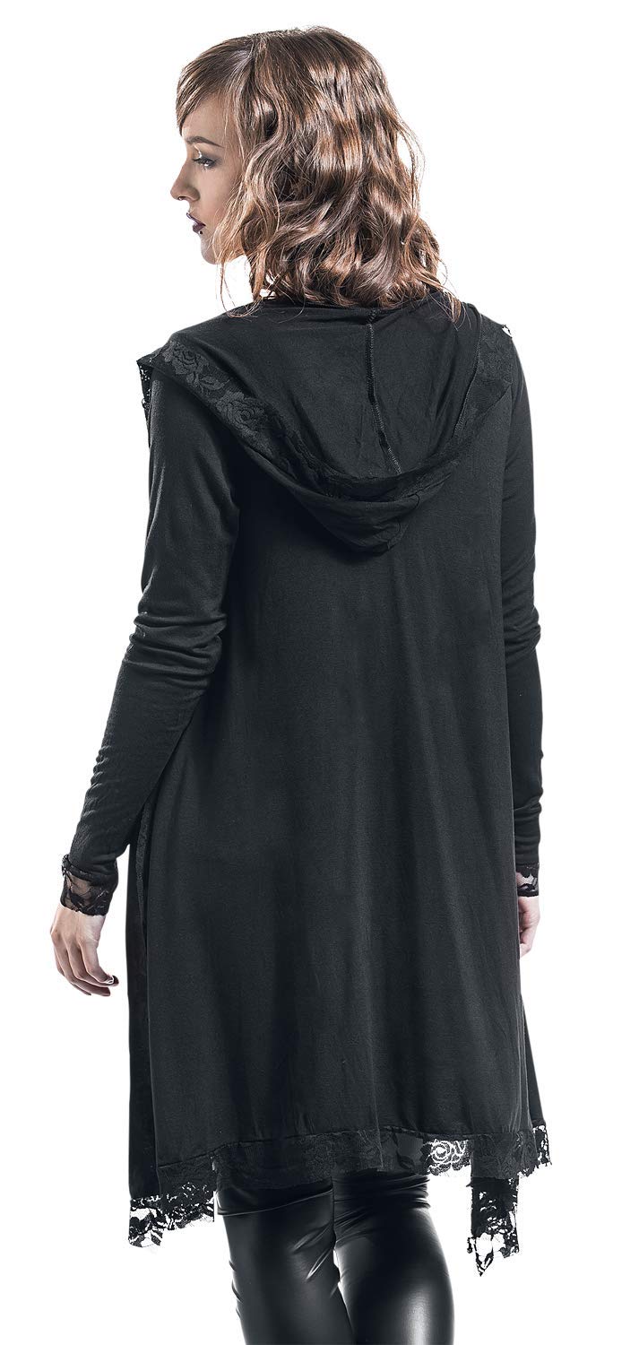 Gothicana by EMP cardigan lungo nero pizzo M