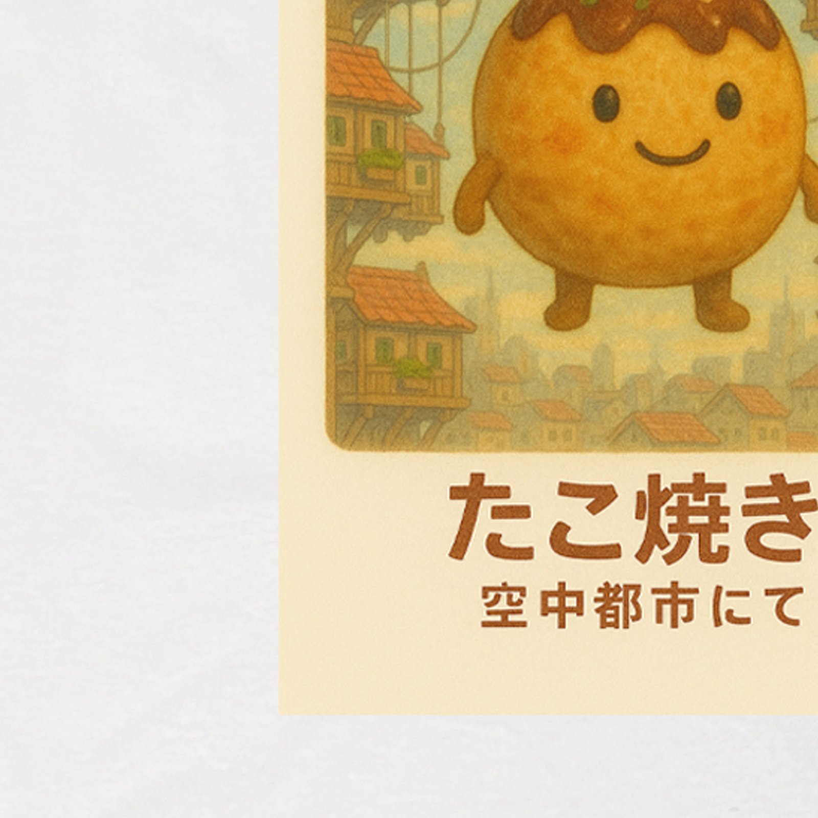 Seetees Sushi Tales Takoyaki nella città sospesa t-shirt vestibilità comoda