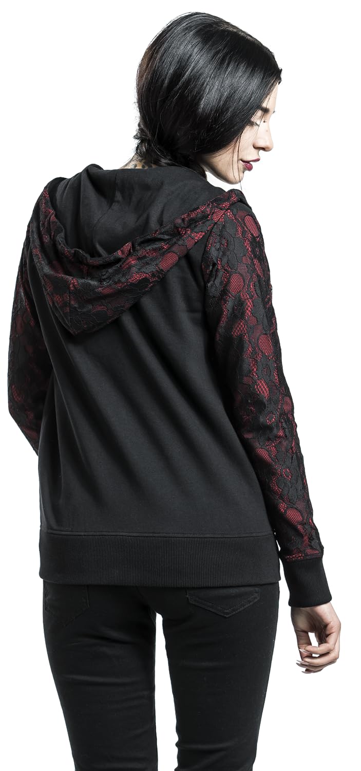 Gothicana by EMP giacca donna nera rossa con pizzo