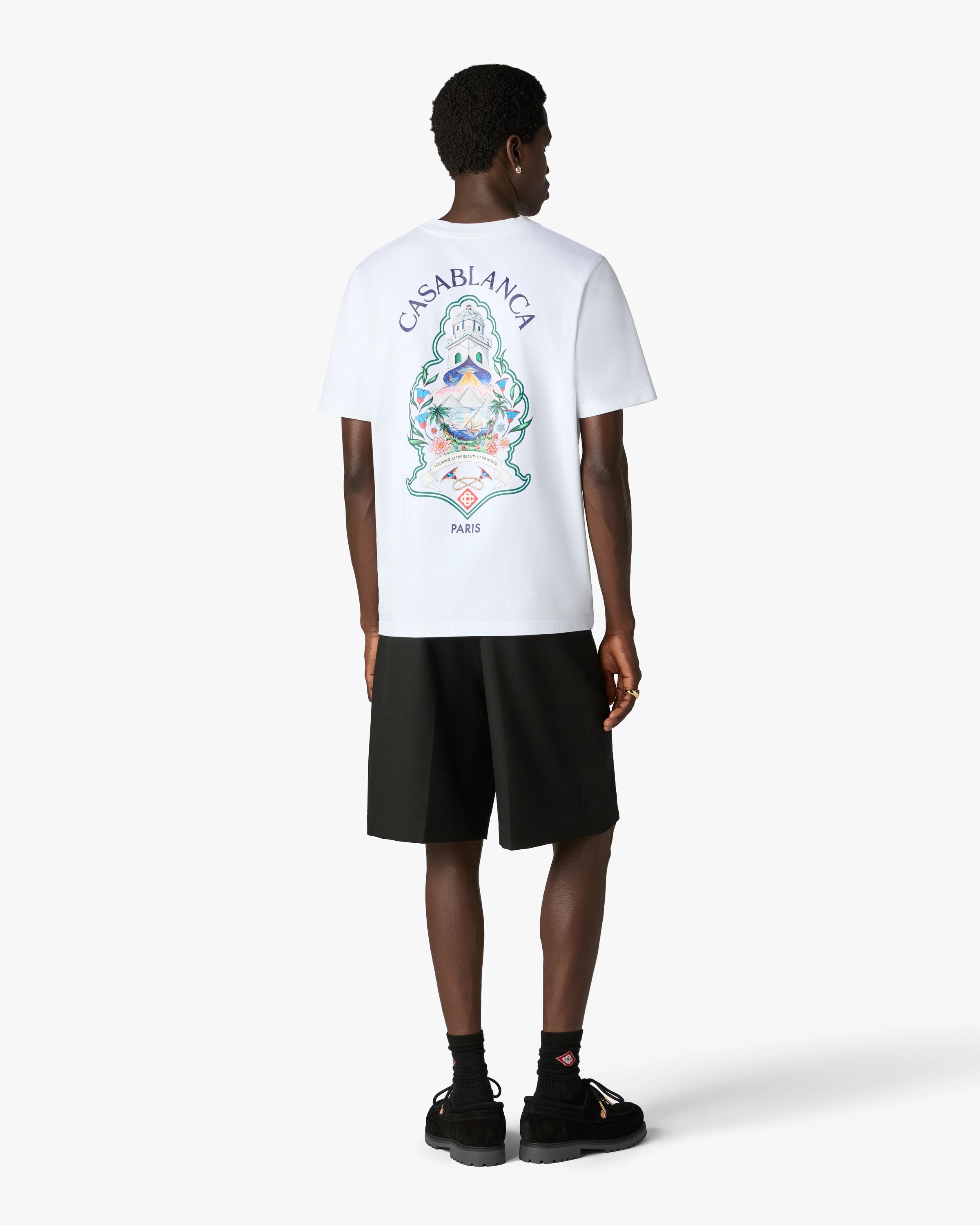 Casablanca Hotel Emblem t-shirt uomo bianca cotone
