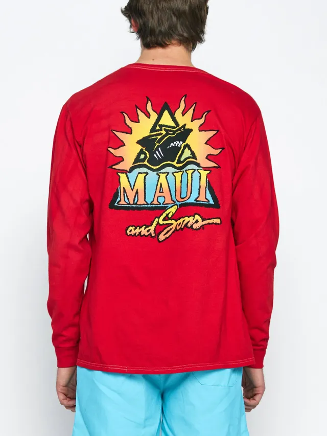 Maui and Sons Bright Shark maglia manica lunga rossa cotone