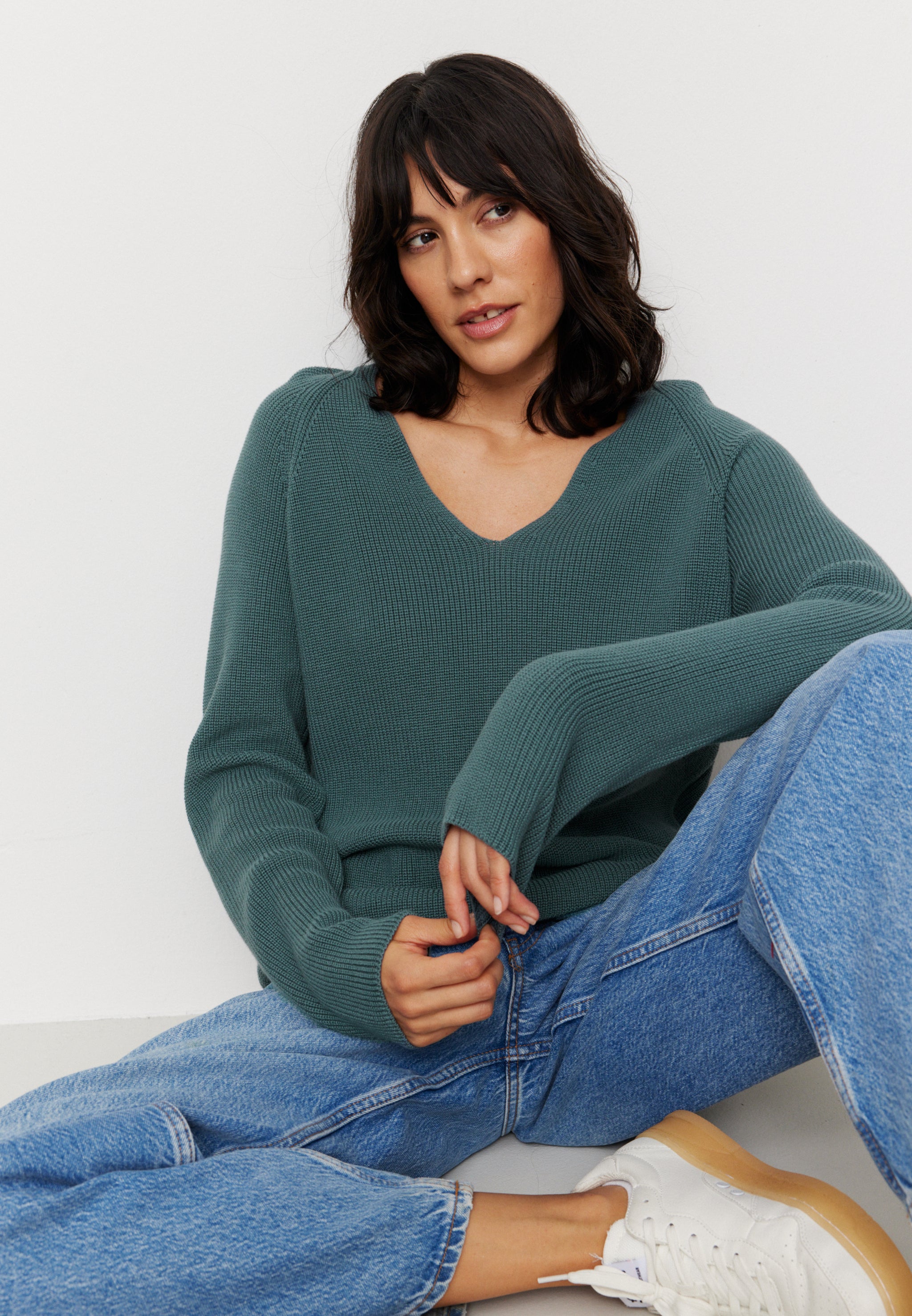 Recolution Arugula maglione donna ottanio cotone bio