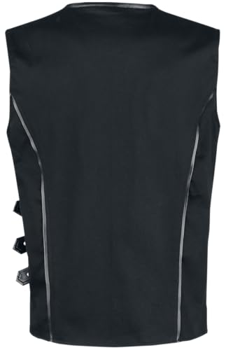 Gothicana by EMP Gilet Nero con Fibbie S Uomo