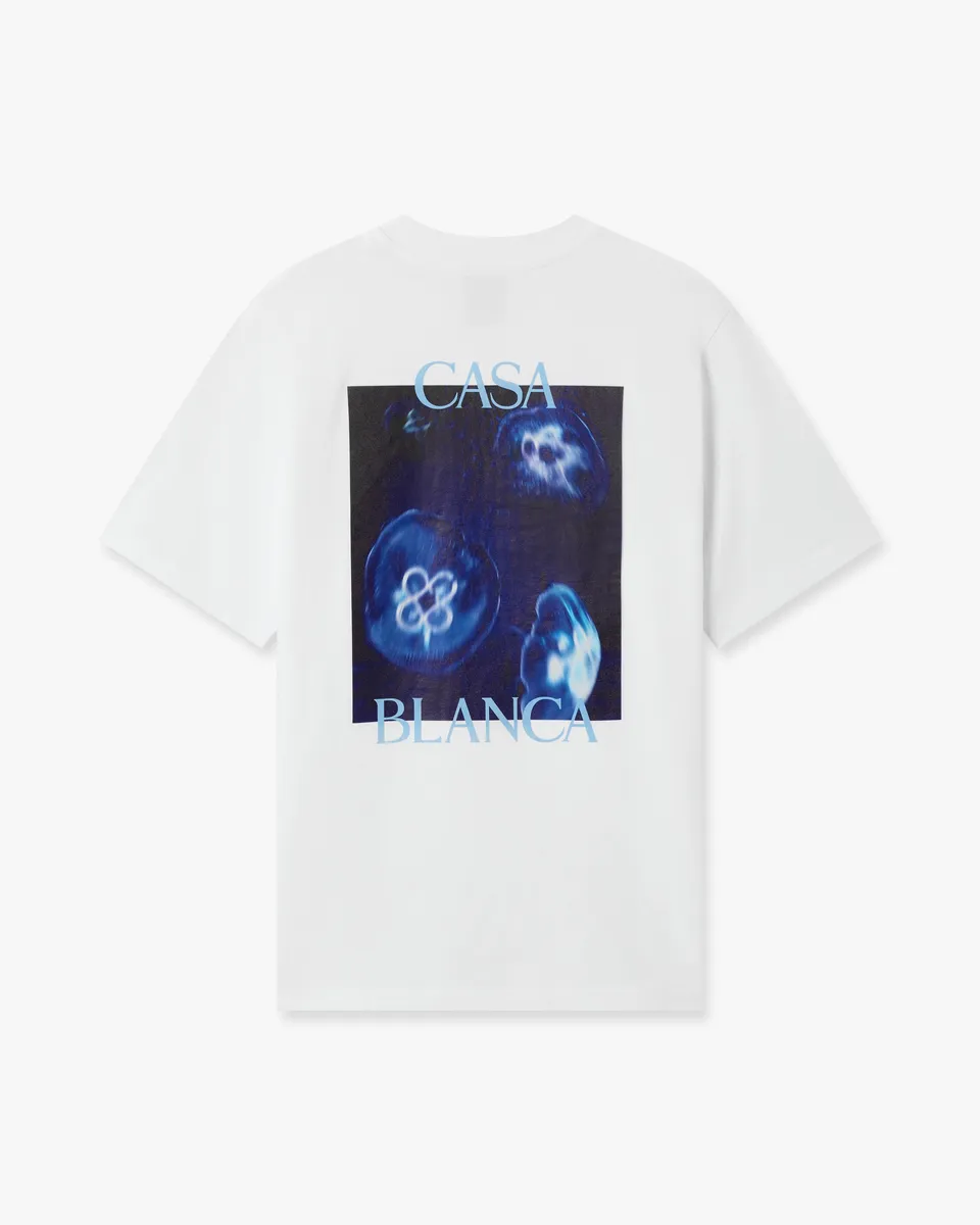 Casablanca Meduse t-shirt bianca cotone organico uomo
