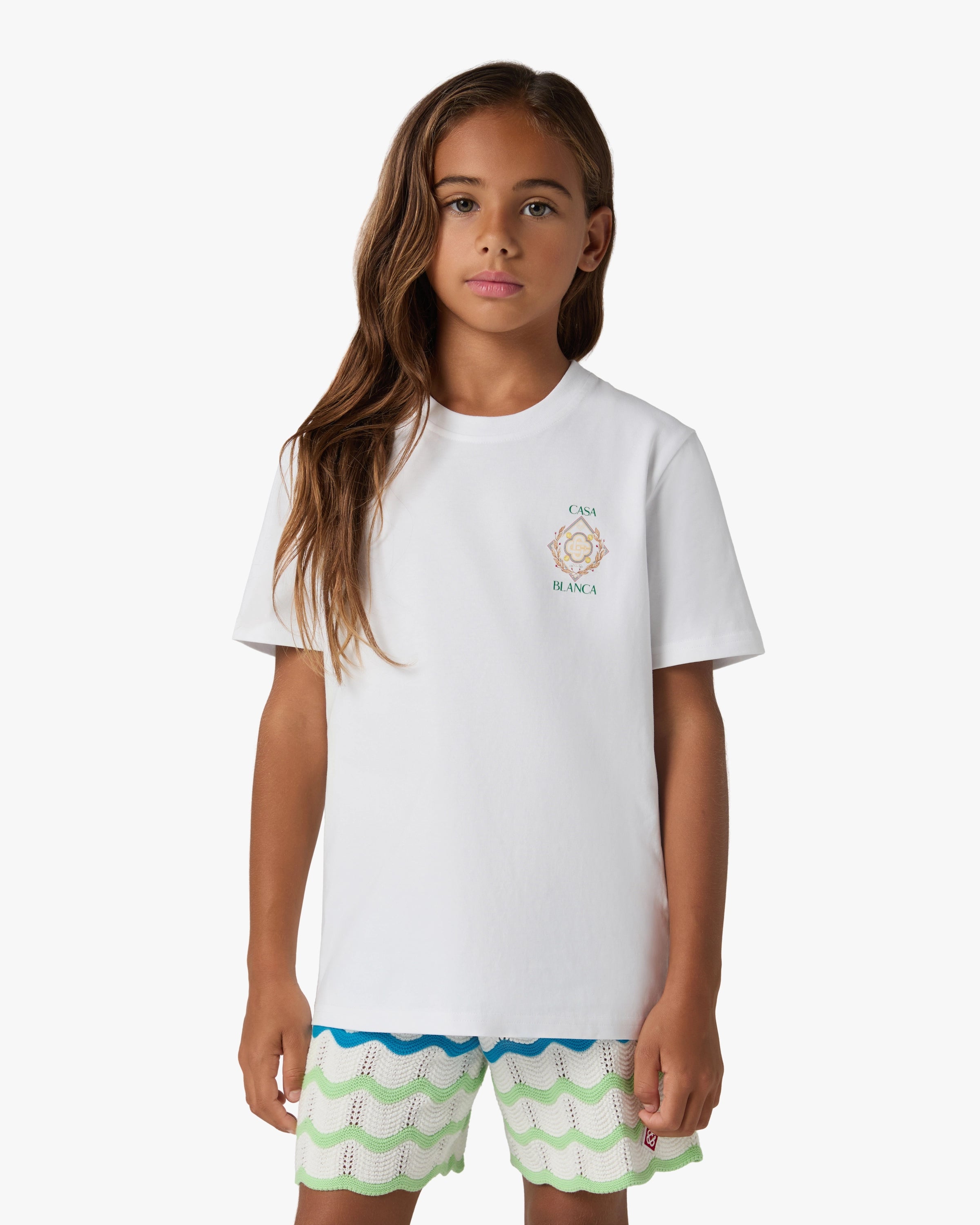 Casablanca Championship t-shirt bambino bianca cotone