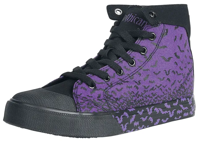 Gothicana by EMP sneakers viola nere stampa gothic
