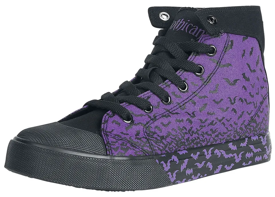 Gothicana by EMP sneakers viola nere stampa gothic