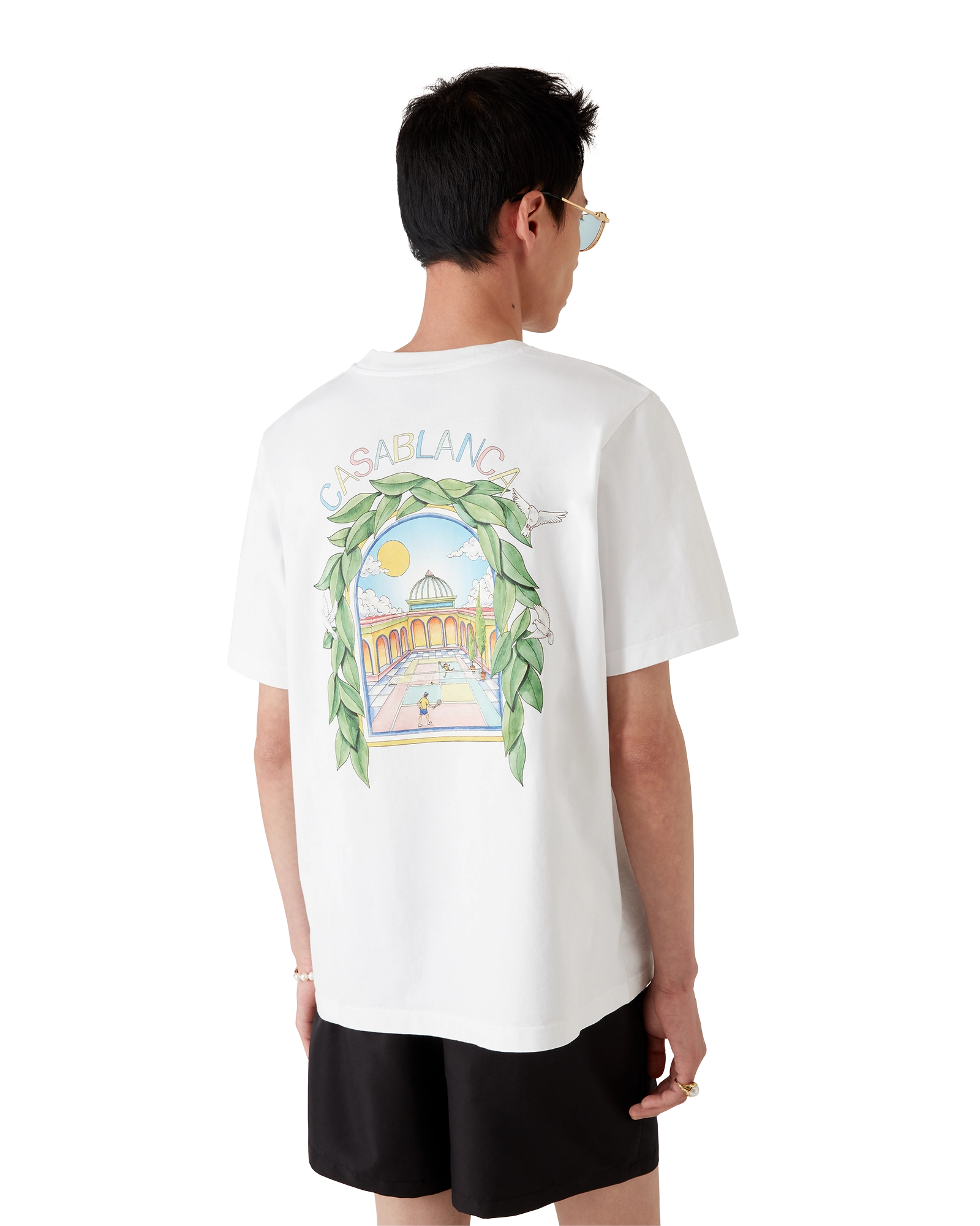 Casablanca L'Arche De Tennis t-shirt bianca cotone