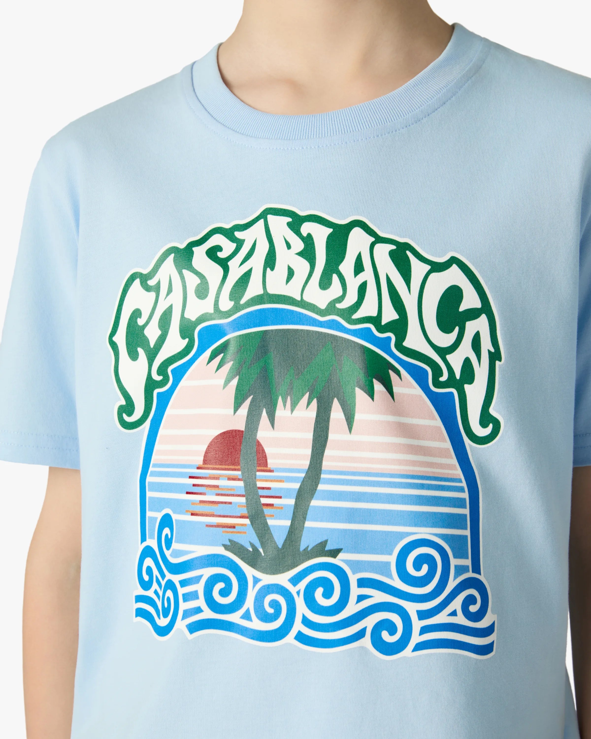 Casablanca Palm Tree maglietta bambino blu cotone bio
