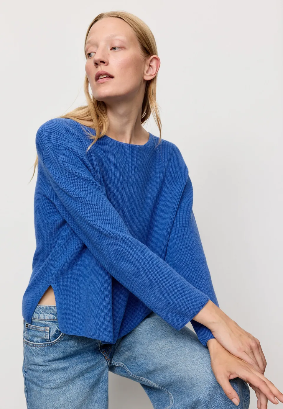 Recolution Viola maglione blu elettrico cotone bio