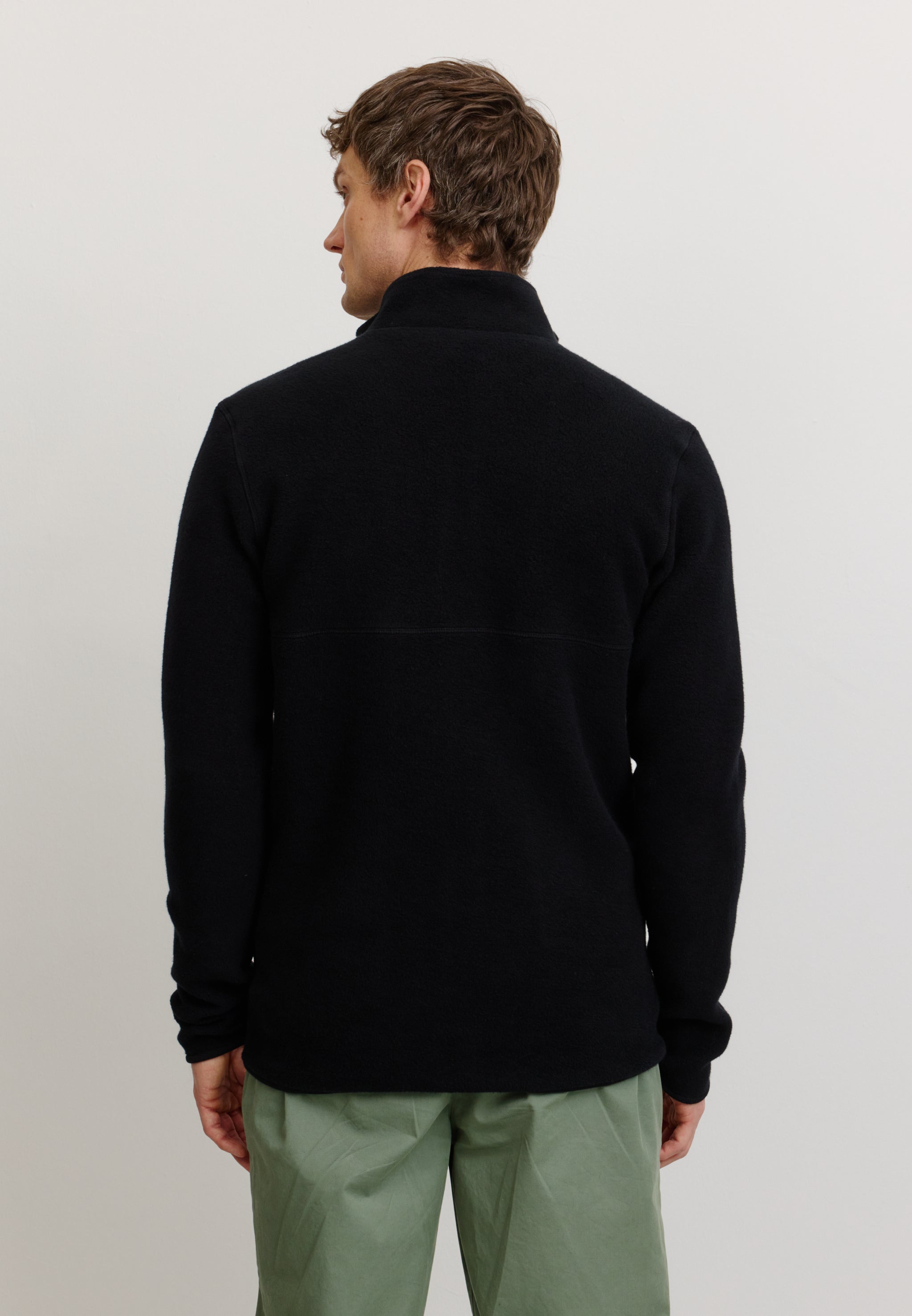 Recolution Buxus felpa zip uomo nera cotone bio