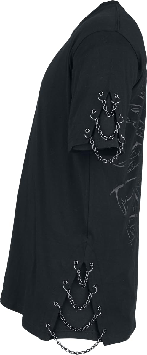 Gothicana The Void t-shirt nera uomo L cotone gotico