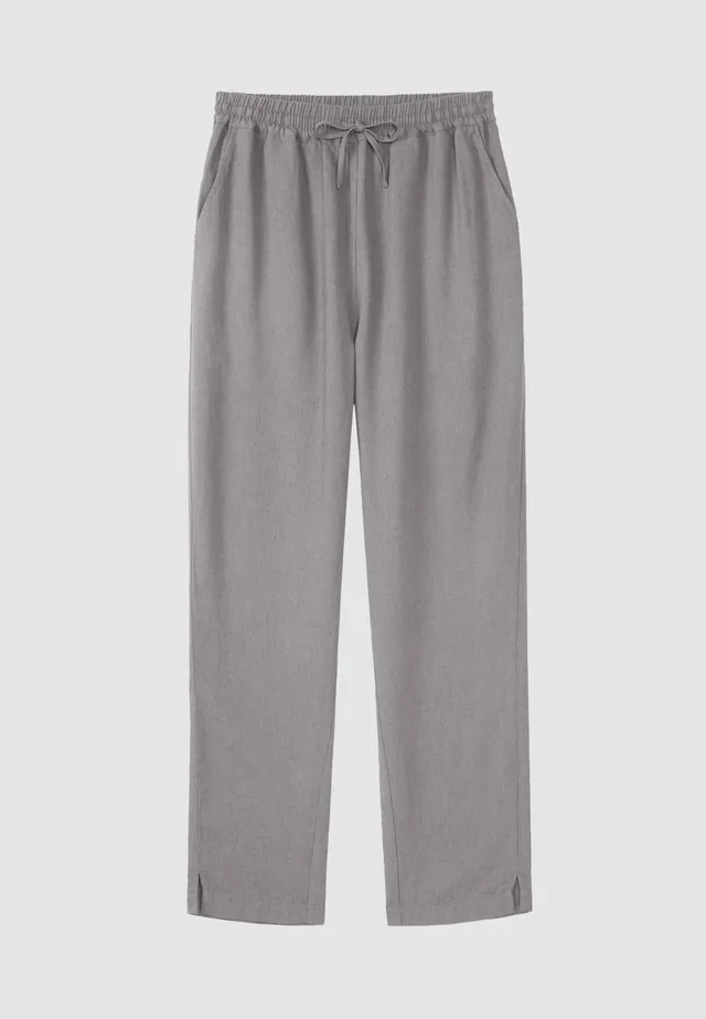 Recolution Moonflower pantaloni donna greige lino